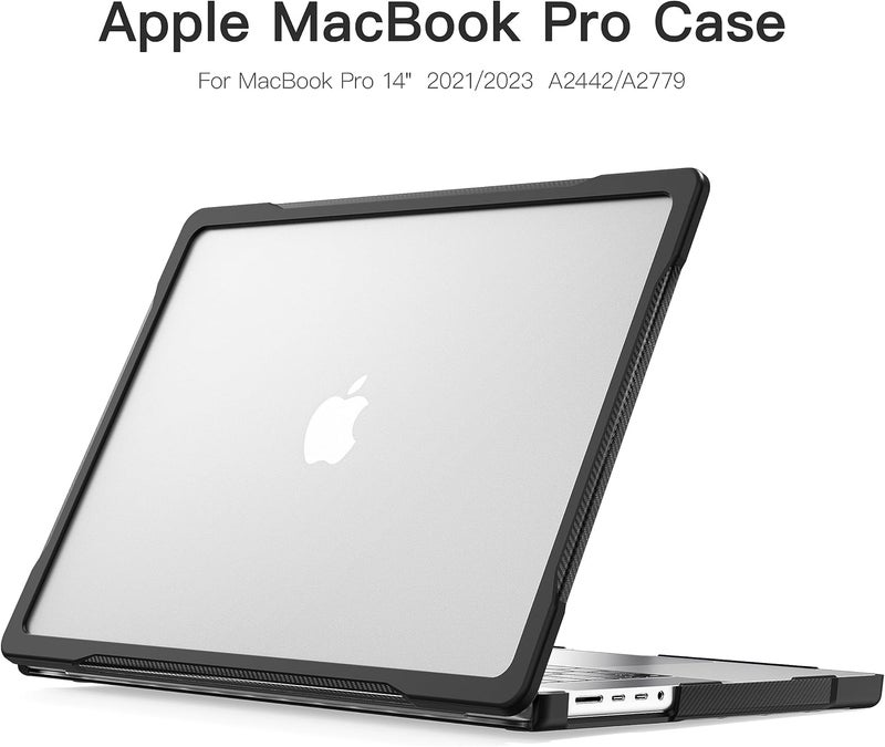 Batianda Ultimate Protection Case for New MacBook Pro 14 2025 M5 M4 M3 Pro Max Chip Matte Translucent Rugged Armor Shell with Shockproof TPU Bumper Anti-Fingerprint with Keyboard Cover, Translucent - Image 3